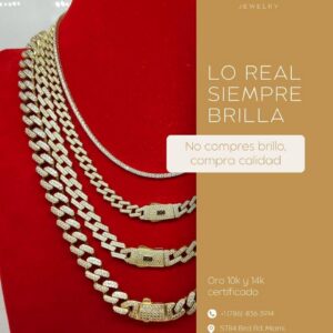 Cadena Tennis Zirconia 5mm 22in en Oro 10K