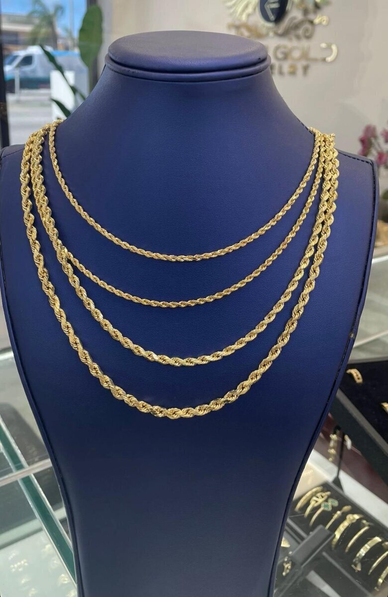 Cadena Torzal Soga 4mm 22in en Oro 10K