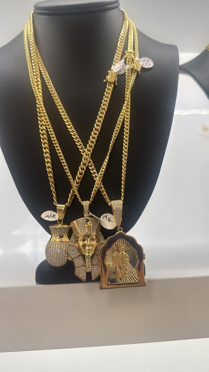 Cadena Eslabón Cubano en Oro 10K 6mm 22 Pulgadas - Imagen 2