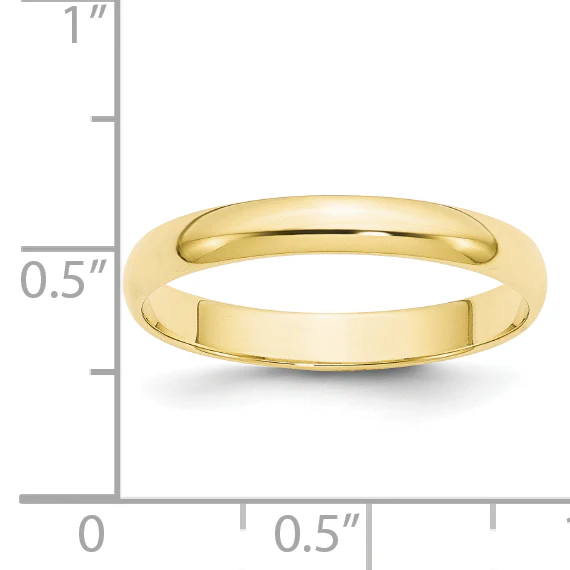 10KY 3mm LTW Half Round Band Size 10