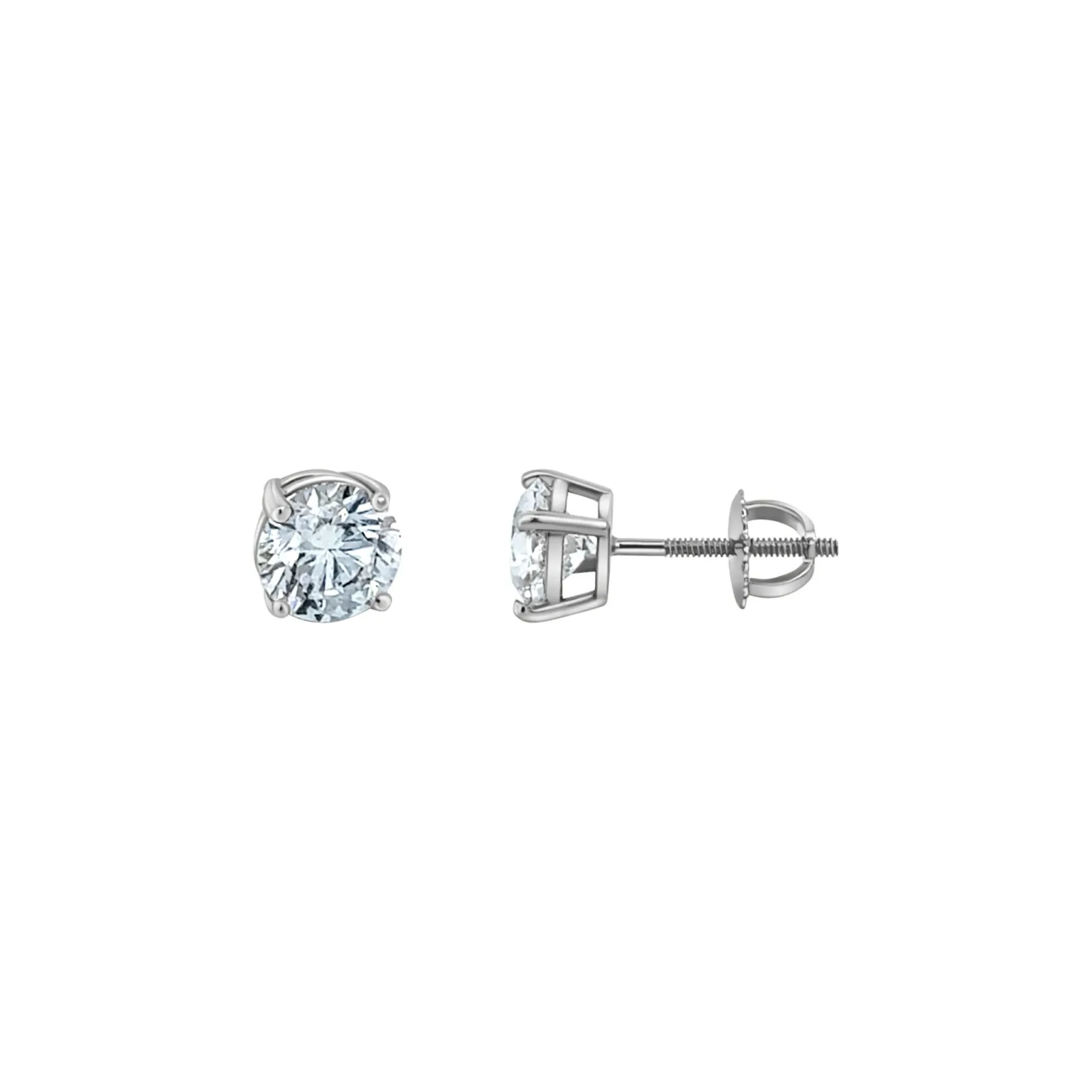4 Prong 2CTW Lab Grown Diamond Studs