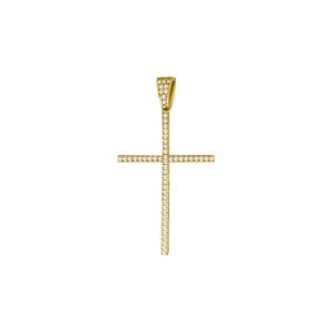 Sophisticated Gold Cross Pendant with Stones