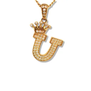 10K Yellow Gold Letter "U" Pendant