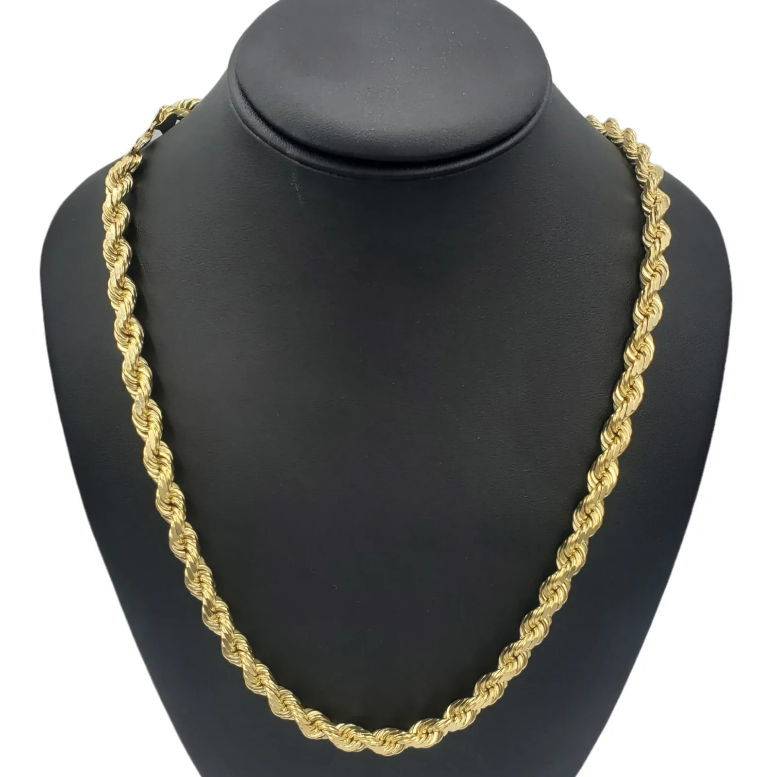 10K Solid Yellow Gold Rope Link Chain