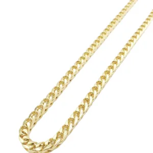 10K Solid Yellow Gold Franco Link Chain