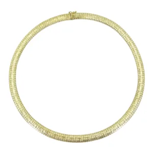 14K Yellow Gold Textured Omega Necklace