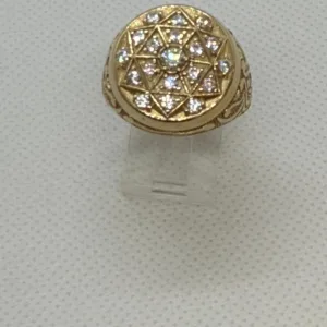 Anillo Roseta Estrella de David en Oro 10K