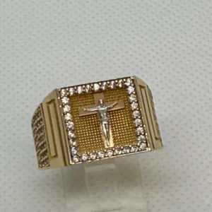 Anillo de Crucifijo en Oro 10K