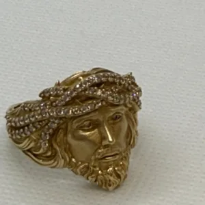 Anillo Cara de Cristo en Oro 10K