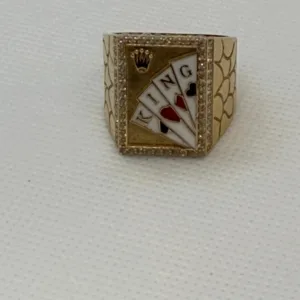 Anillo de Cartas Rey en Oro 10K