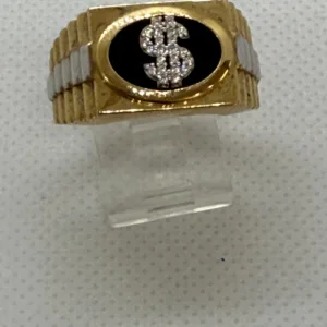 Anillo SÃ­mbolo DÃ³lar en Oro 10K