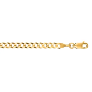 Yellow 14K Gold 3.6mm Polished Comfort Curb Chain-MENS NECKLACE-MAURICE'S JEWELERS-