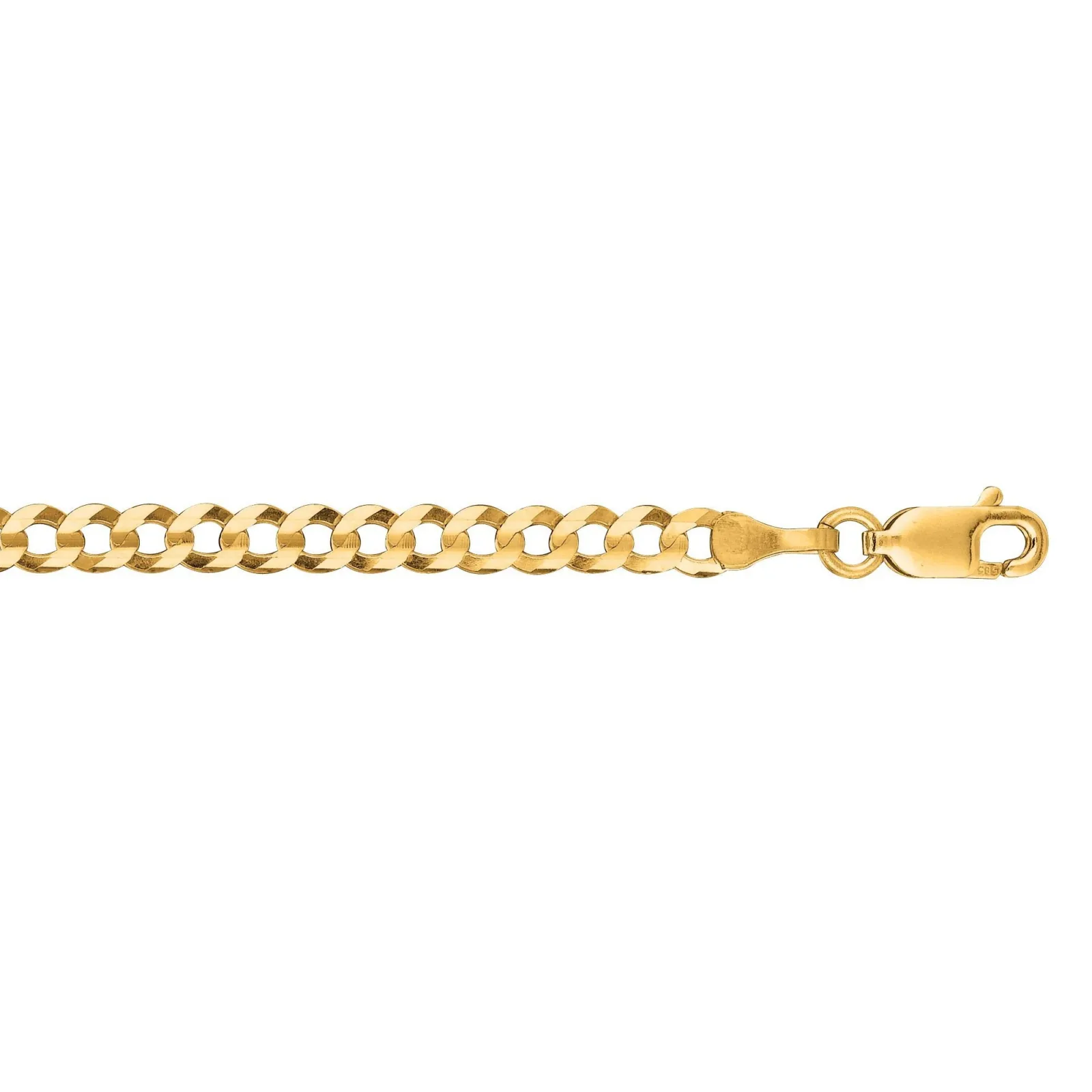Yellow 14K Gold 3.6mm Polished Comfort Curb Chain-MENS NECKLACE-MAURICE'S JEWELERS-