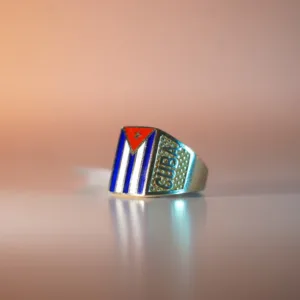 ANILLOS BANDERA CUBANA 14 KT Weight 7.9 G