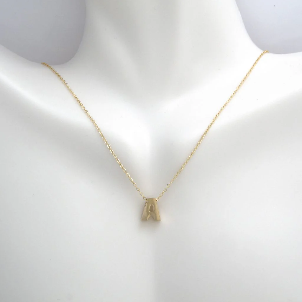 Letter A Initial Pendant Necklace