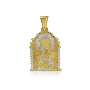 10K Our Lady of El Cobre Solid Gold Pendant