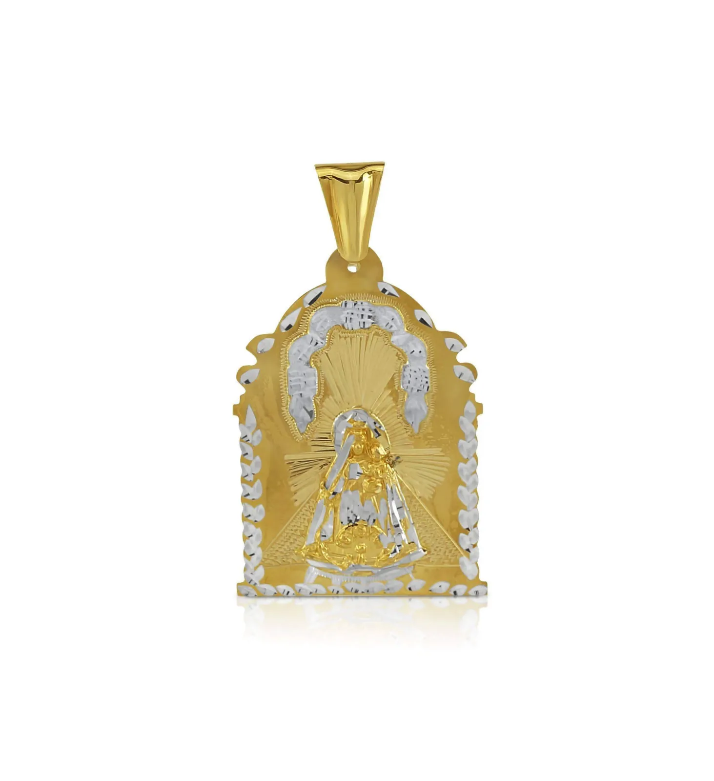 10K Our Lady of El Cobre Solid Gold Pendant