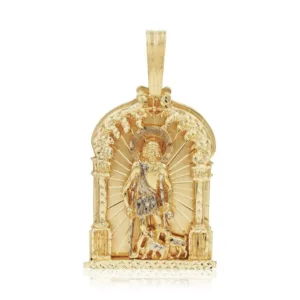 10K Saint Lazarus Solid Gold 3D Pendant