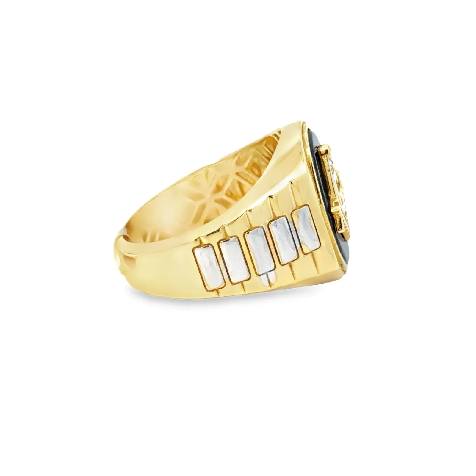 Las Villas Jewelry Online Men's Big Look Rings Elegant Gold Masonic Ring 14k