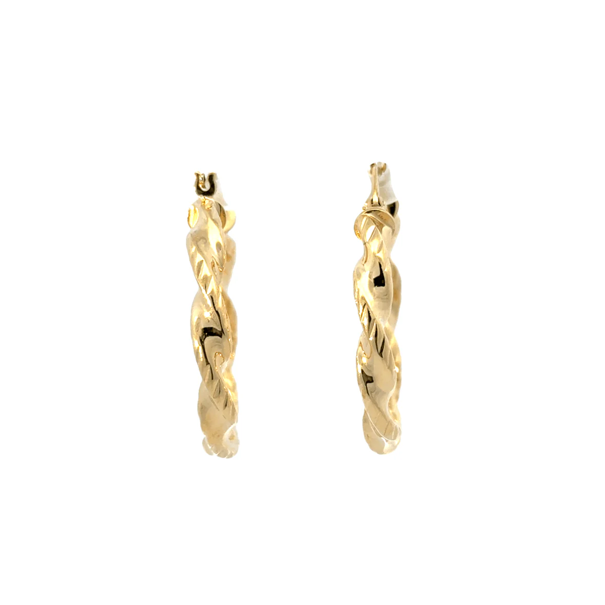 Las Villas Jewelry Online Woman Earrings Elegant Gold Twisted Hoop Earrings 10k