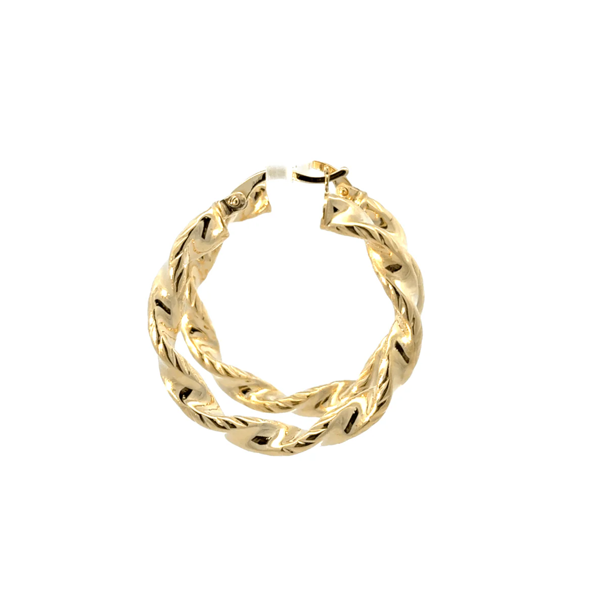 Las Villas Jewelry Online Woman Earrings Elegant Gold Twisted Hoop Earrings 10k