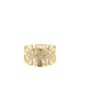 Las Villas Jewelry Online Womens Ring Elegant Gold Ring with Sparkling Accents 10k 81/2