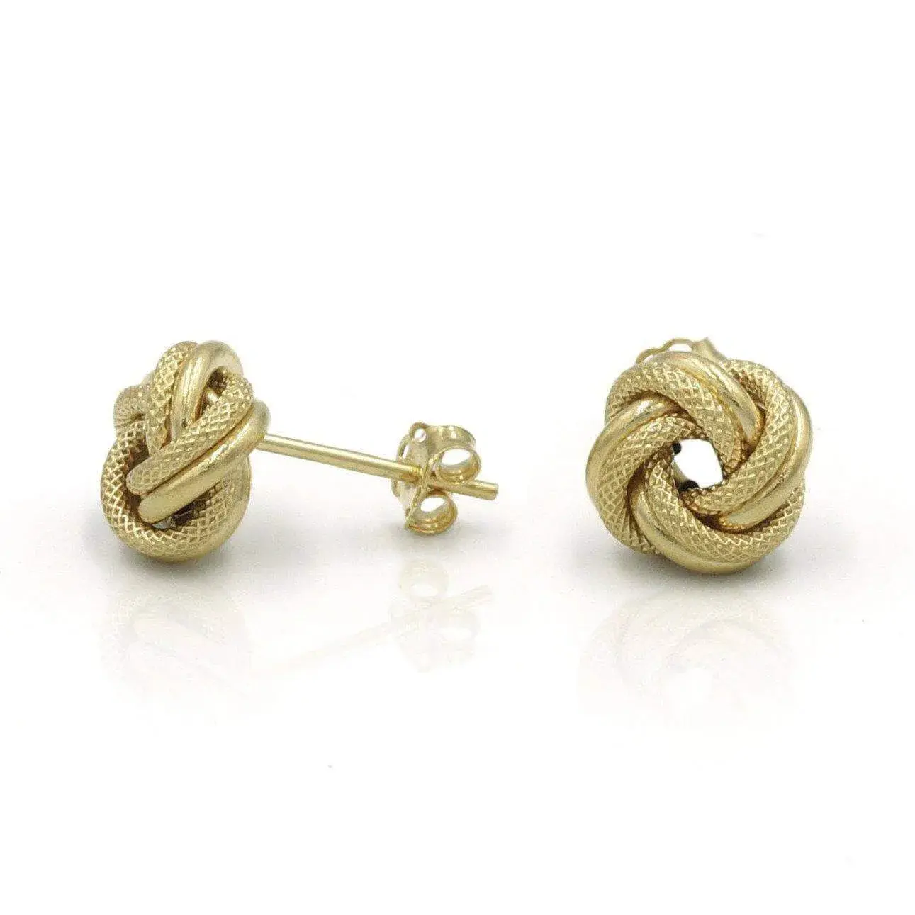 Love Knot Womens Stud Earrings in 10kt Italian Gold big