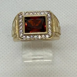 Anillo de Piedra Rectangular en Oro 10K