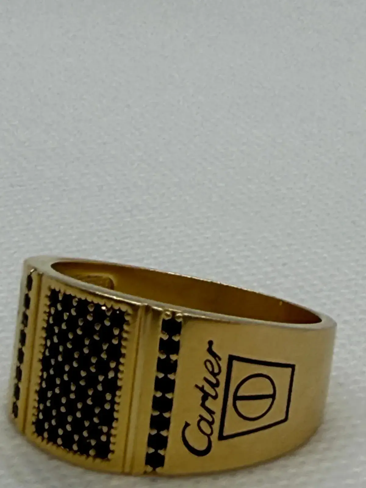 Anillo Carti de Piedras Negras en Oro 10K - Imagen 2