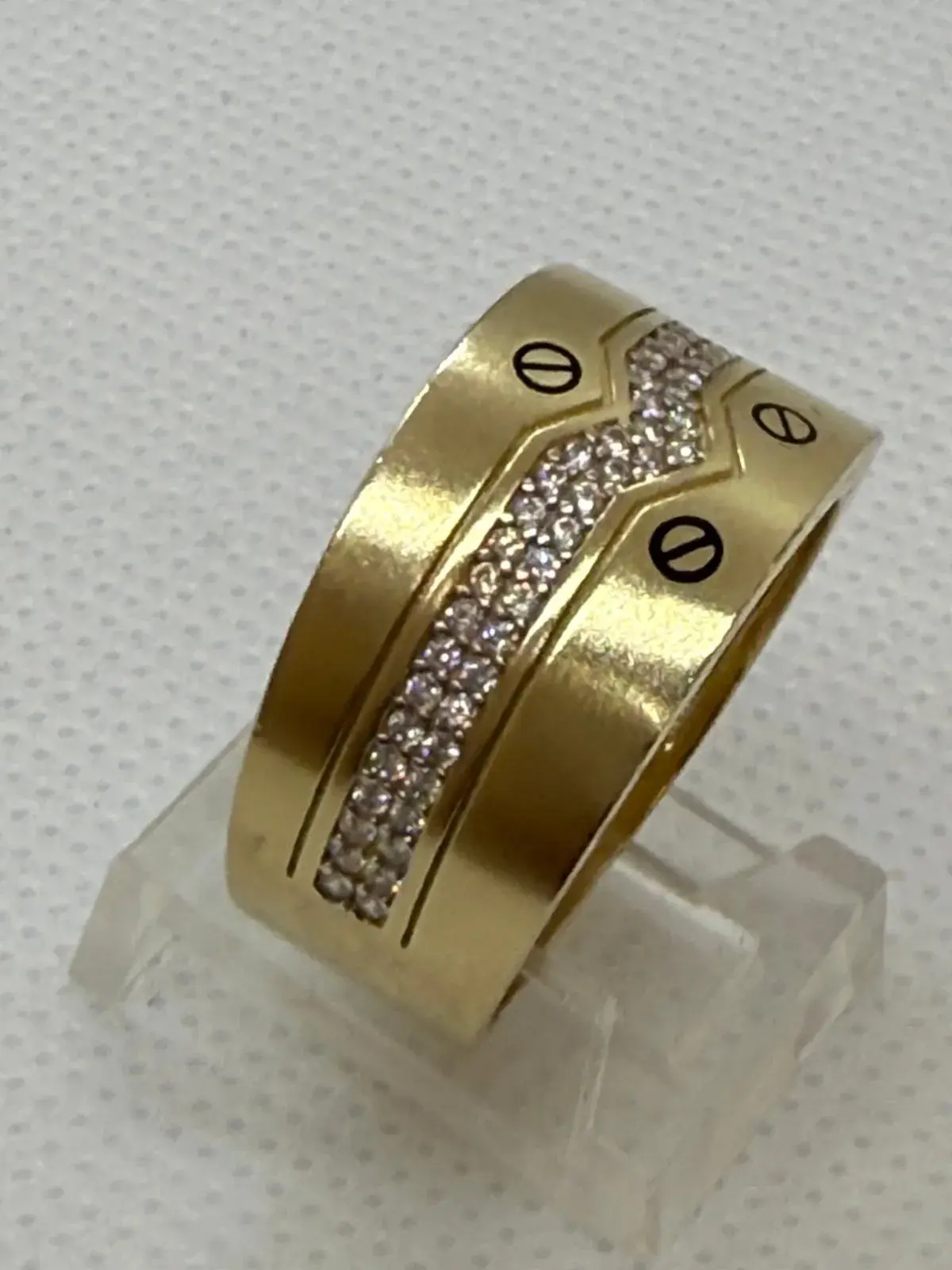 Anillo Carti SÃmbolo Negro en Oro 10K - Imagen 2