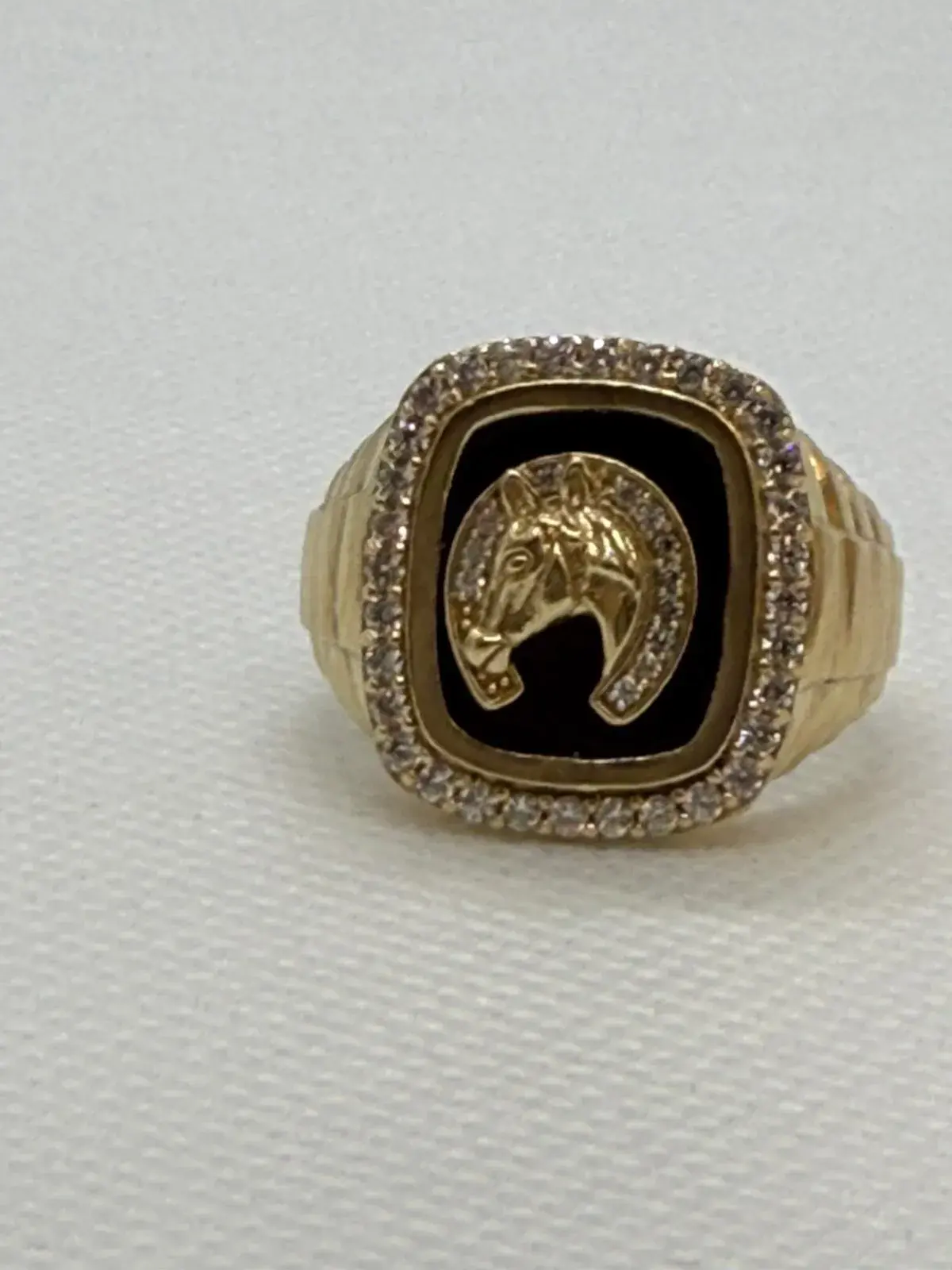 Anillo de Herradura con Ónix en Oro 10K - Imagen 4