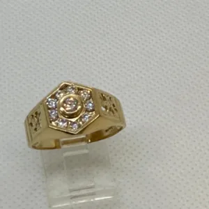 Anillo Rosta en Forma de Ortoedro en Oro 10K
