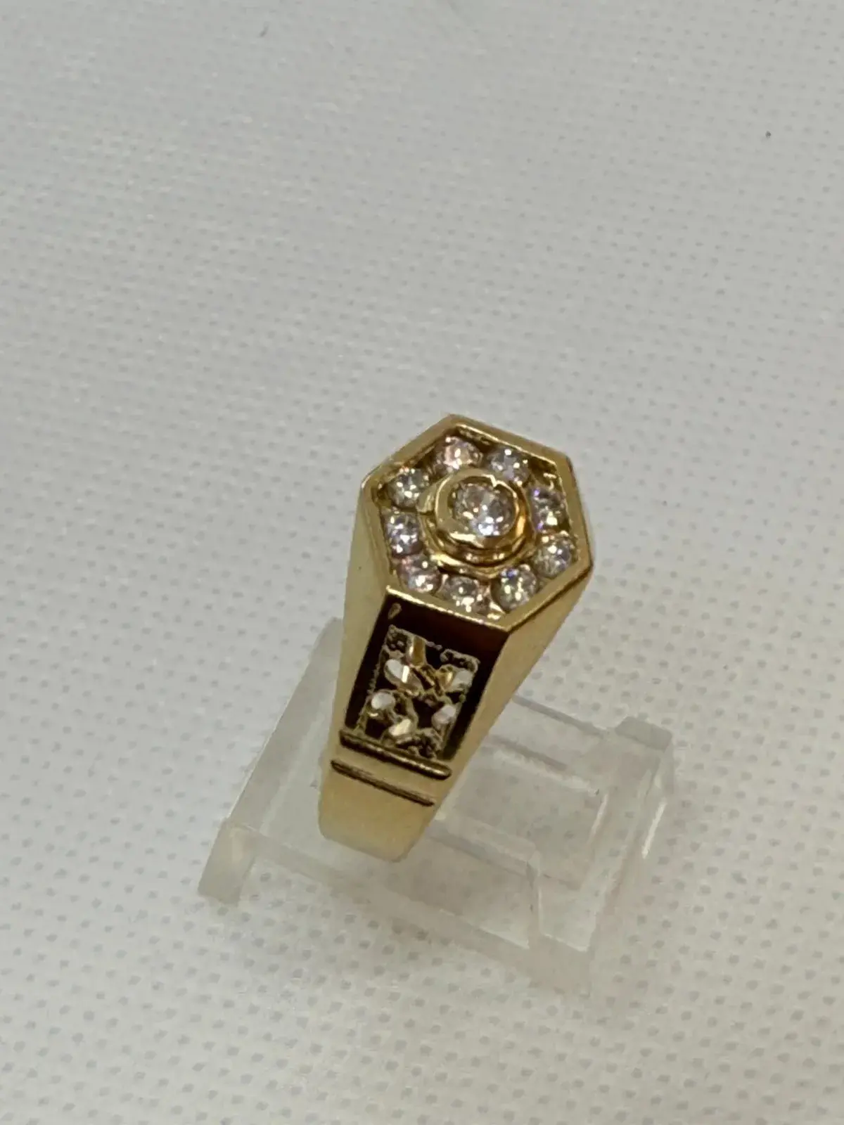 Anillo Rosta en Forma de Ortoedro en Oro 10K - Imagen 2