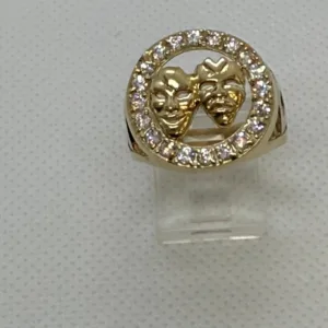 Anillodos Caras en Oro 10K