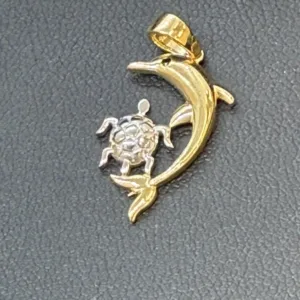 Delfin y Tortuga en Oro 10K