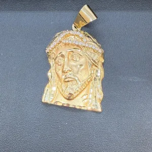Dije de Cara de Cristo en Oro 10K