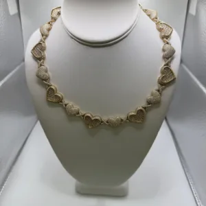 Corazones en Circonias en Oro 10K