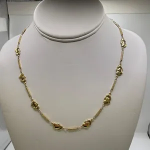 Gargantilla de Corazón y Palo en Oro 10K